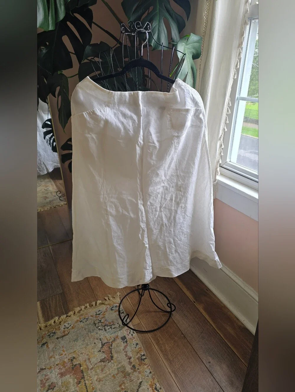 ✨ J.Jill Pure Linen Paneled Midi Skirt | White | Size M 100% Linen